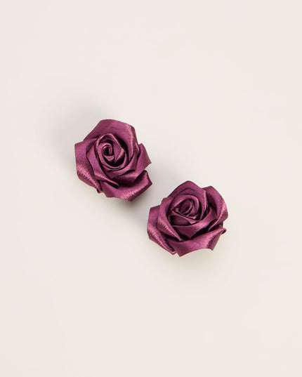 Rose Revival Satin Floral Statement Stud Earrings