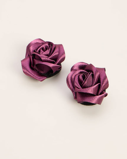 Rose Revival Satin Floral Statement Stud Earrings