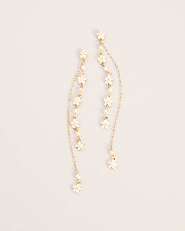Petal Drop Flower Linear Earrings