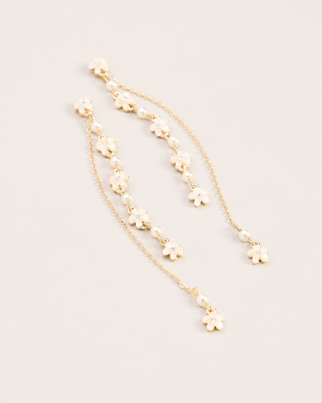 Petal Drop Flower Linear Earrings