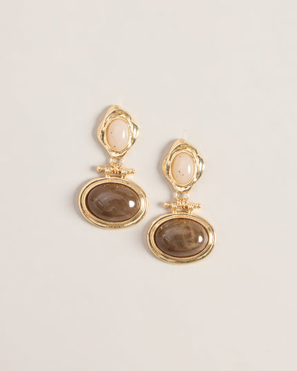 Gallery Drop Sculpted Stone Earrings