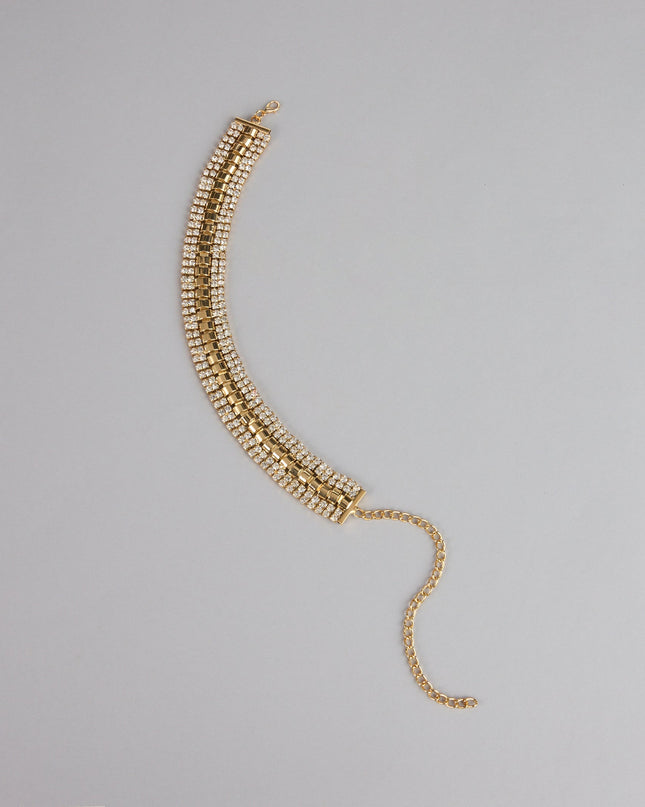Double Dazzle Rhinestone Choker
