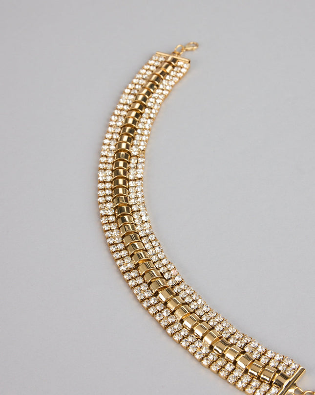 Double Dazzle Rhinestone Choker