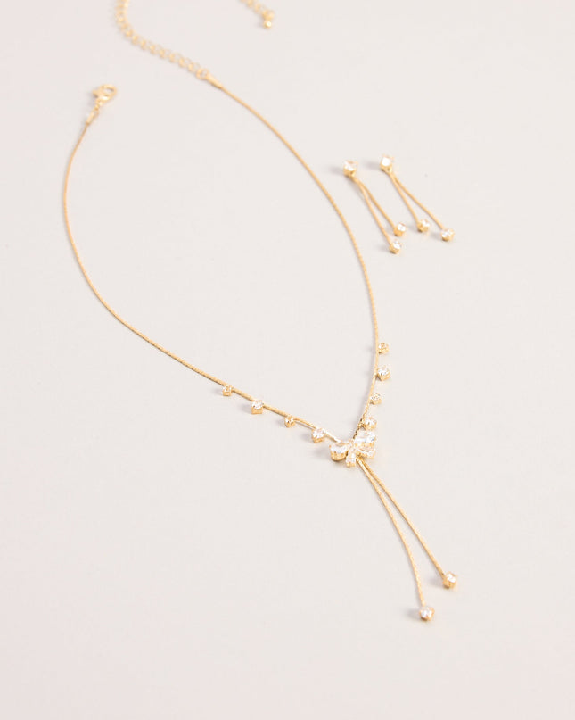 Tied To Shine Necklace And Earrings Set
