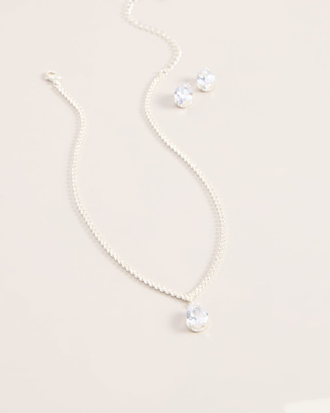 Teardrop Shine Necklace And Earrings Set