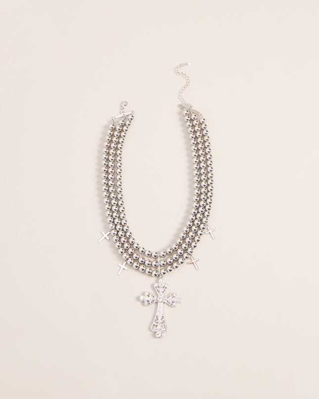 Sacred Shine Cross Beaded Necklace