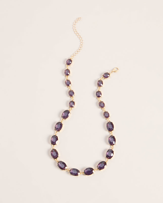 Polished Detail Gemstone Necklace