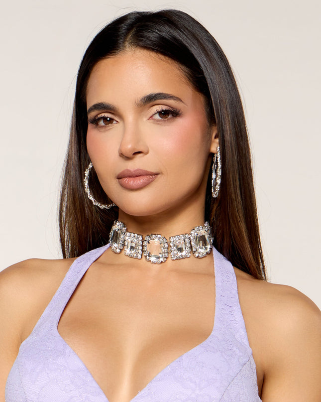 Shine Statement Rhinestone Choker Necklace