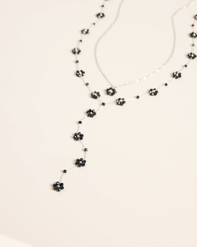 Petal Drop Floral Lariat Necklace Set