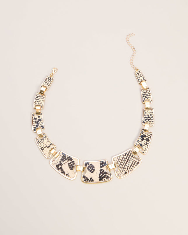 Wild Card Snake Print Statement Necklace