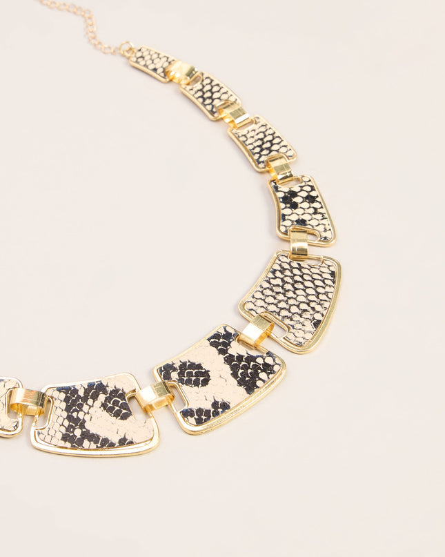 Wild Card Snake Print Statement Necklace