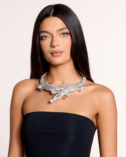 Untamed Glam Rhinestone Alligator Collar Necklace