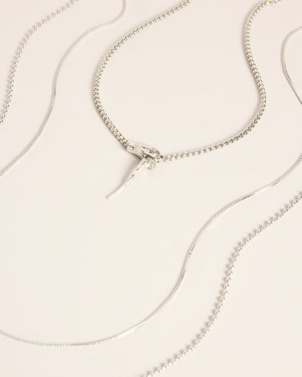 Caught In The Coil Layered Snake Necklace Set