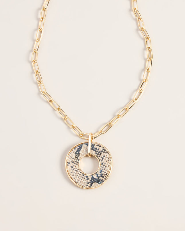 Wild Side Snake Print Pendant Necklace