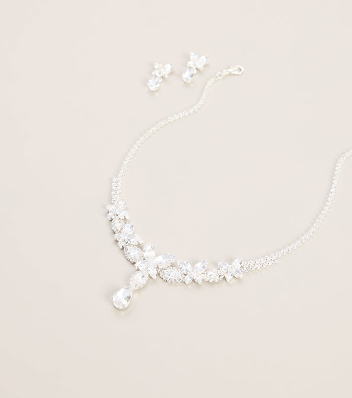 Finishing Touch Rhinestone Necklace And Earrings Set