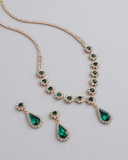 Luxe Look Gemstone Necklace And Earrings Set