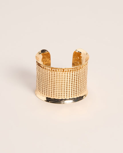 Gilded Lines Wide Cuff Bracelet