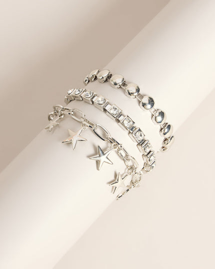 Wish Upon This Rhinestone Star Bracelet Set