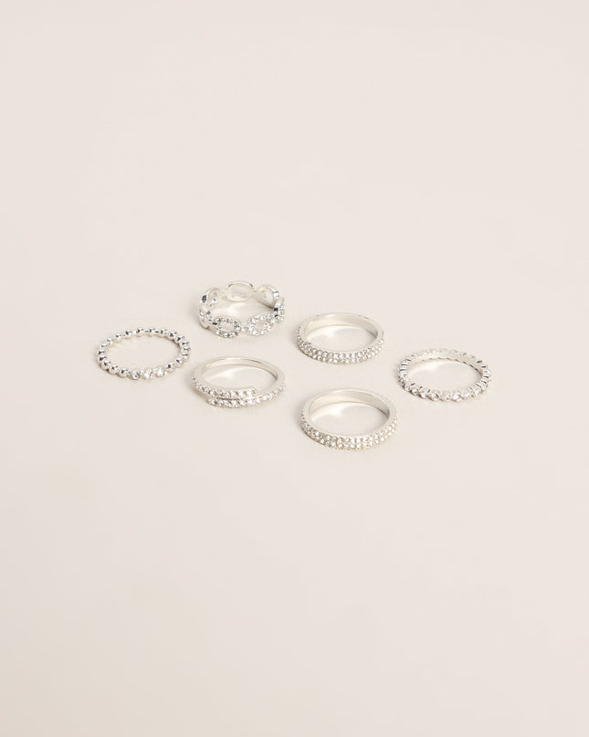 Shimmer Stacking Rhinestone Ring Set