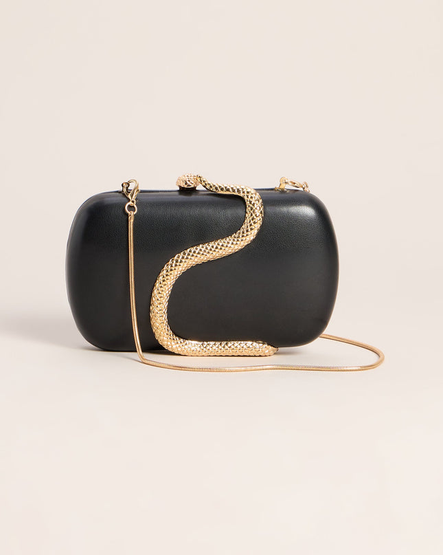 Snake Charmer Faux Leather Clutch