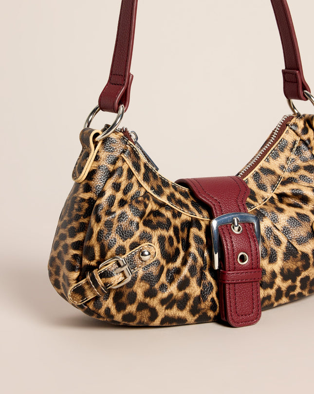 Wild Card Leopard Buckle Shoulder Bag
