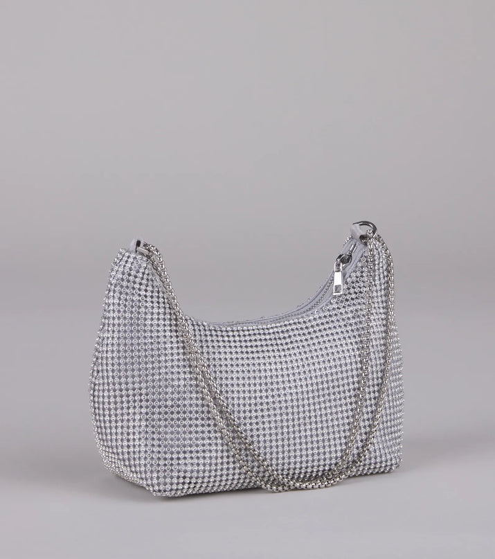 Glamour Girlie Rhinestone Mesh Shoulder Bag