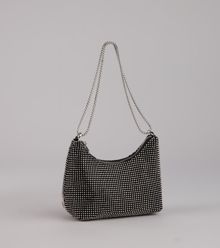 Glamour Girlie Rhinestone Mesh Shoulder Bag