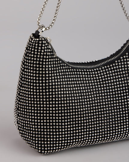 Glamour Girlie Rhinestone Mesh Shoulder Bag