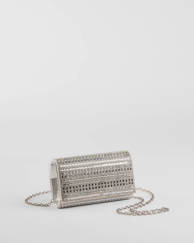 Get inspired with the So Glam Rhinestone And Baguette Stone Clutch, a feed-worthy silver piece that’s part of Windsor's updated and curated women’s clothing edit packed with must-have 2026 outfit ideas.