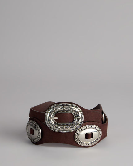 Western Cool Concho Faux Leather Belt