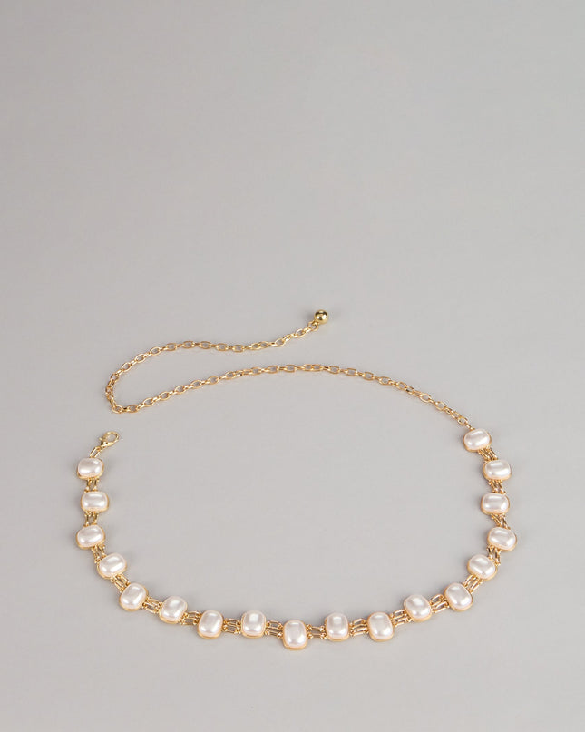 Polished Details Pearl Chain Belt