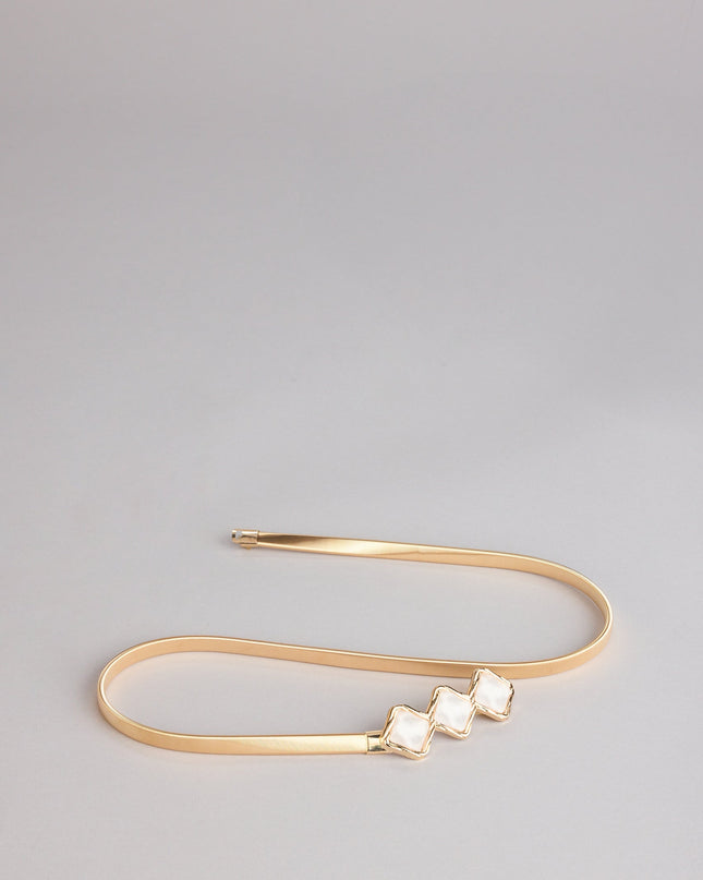 Triple Take Faux Pearl Coil Belt