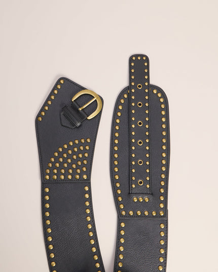 Waist Rules Studded Wide Belt
