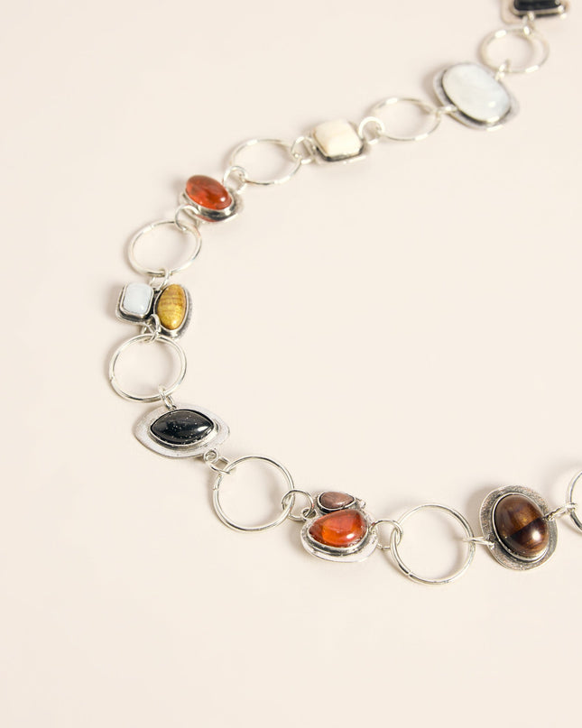 Stone Crush Mixed Gem Chain Belt