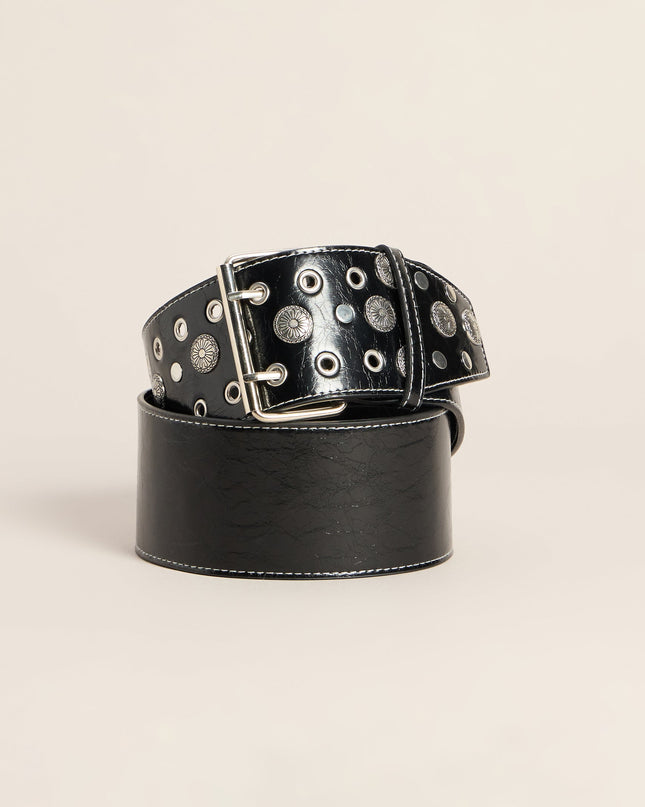 Rule Breaker Studded Wide Buckle Belt