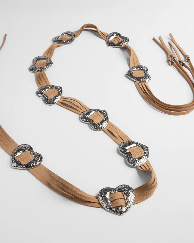 Wild Affair Heart Concho String Belt