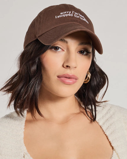 Sorry I'm Late, I Stopped For Coffee Baseball Cap