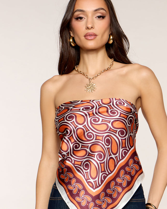 Styled Right Satin Print Scarf