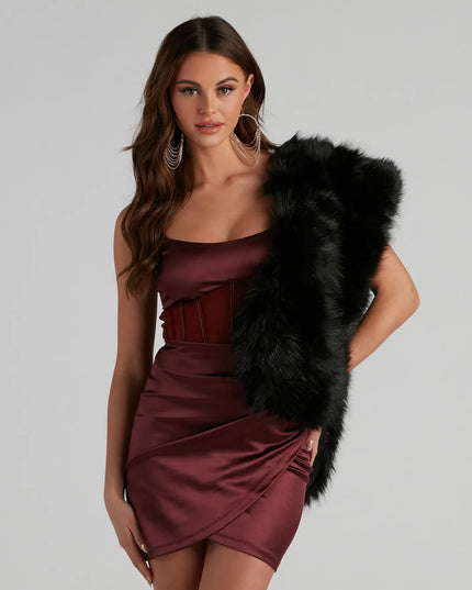 This black piece brings trend-right energy to the Ms. Diva Faux Fur Shawl, perfect for 2026 outfits that stand out.