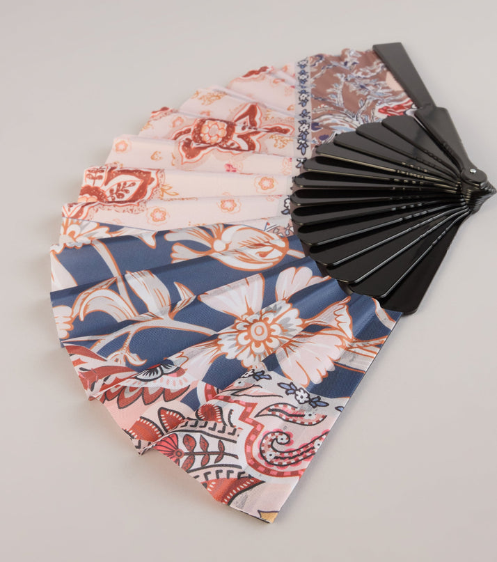 Spring Muse Boho Print Folding Fan