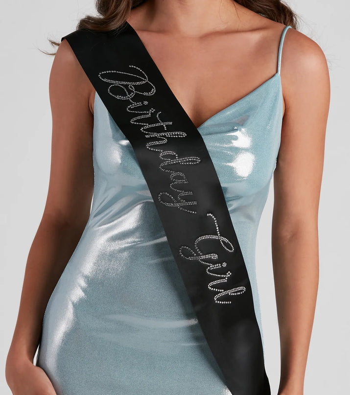 Get inspired with the Birthday Girl Rhinestone Satin Sash, a feed-worthy black piece that’s part of Windsor's updated and curated women’s clothing edit packed with must-have 2026 outfit ideas.