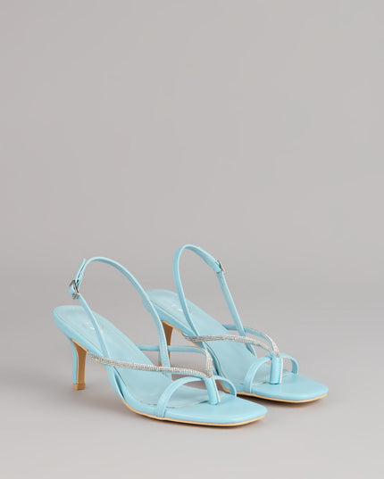 Icy Plans Rhinestone Thong Slingback Heels