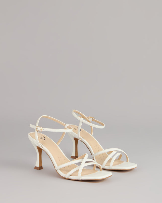 Complete your look from formalwear to going-out looks with heels like the Shine Hour Metallic Strappy Stiletto Heels in white , featuring a sleek design, Windsor's comfortable fit, and stylish finish.