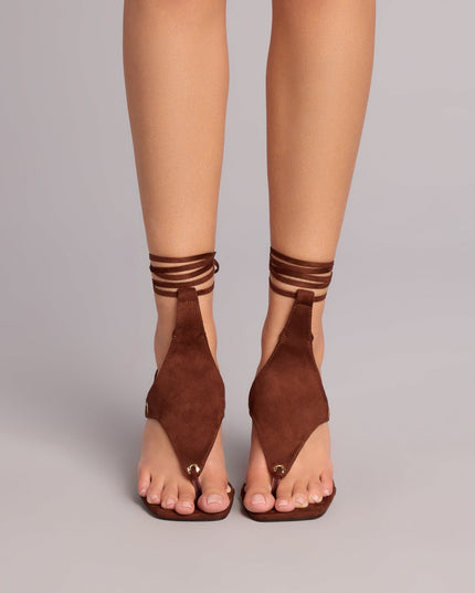 Tied And Tempting Stiletto Lace-Up Heels