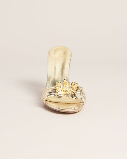 Dressed Up Glow Floral Mule Heels