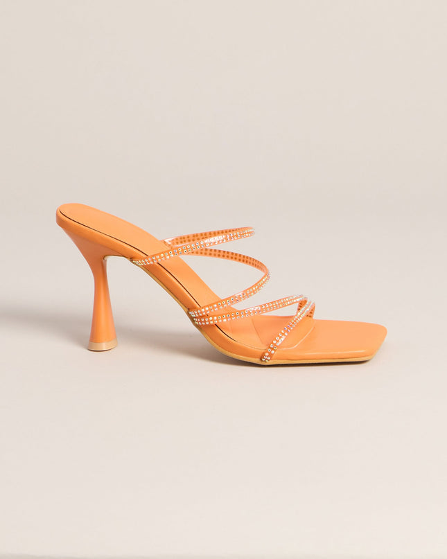 All Eyes Strappy Rhinestone Mules