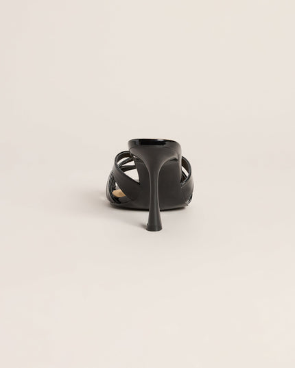 Glossed Over Strappy Patent Mules