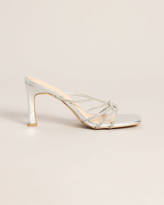Tie The Look Rhinestone Stiletto Mules