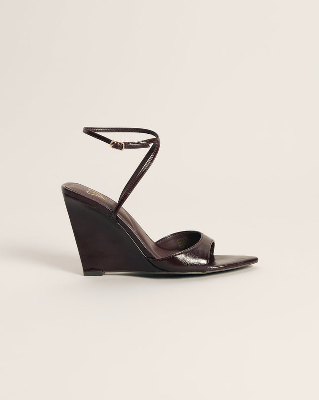 Plans on Point Patent Strappy Wedge Sandals